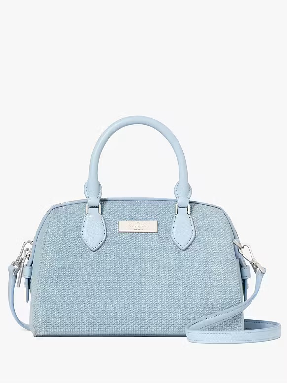 Kate Spade Hot Fixed Studded Denim Small Dolly Duffle Crossbody Bag, Blue Nwt